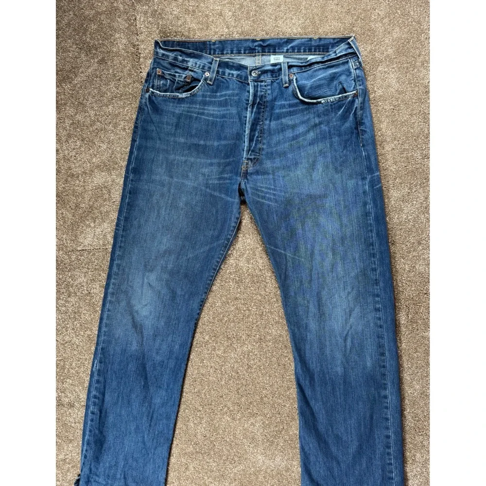 Levi's 501 Button Fly Jeans Mens Blue Denim Straight Leg Size‎ 38x34 Vintage Y2K